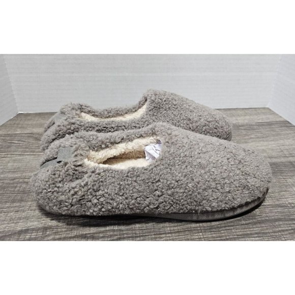 Buffeet Size 10 Women's Quartz Dove Gray Cozy Fuzzy Slippers Warm Memory Foam